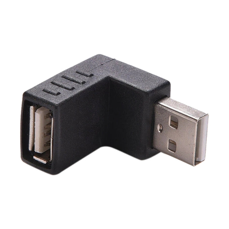 USB 2.0 AM to AF Adapter with 90 Degree Angle(Black)