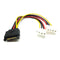 15 Pin to 2 x 4 Pin SATA Power Molex Power Y-Cable, Length: 15.2cm