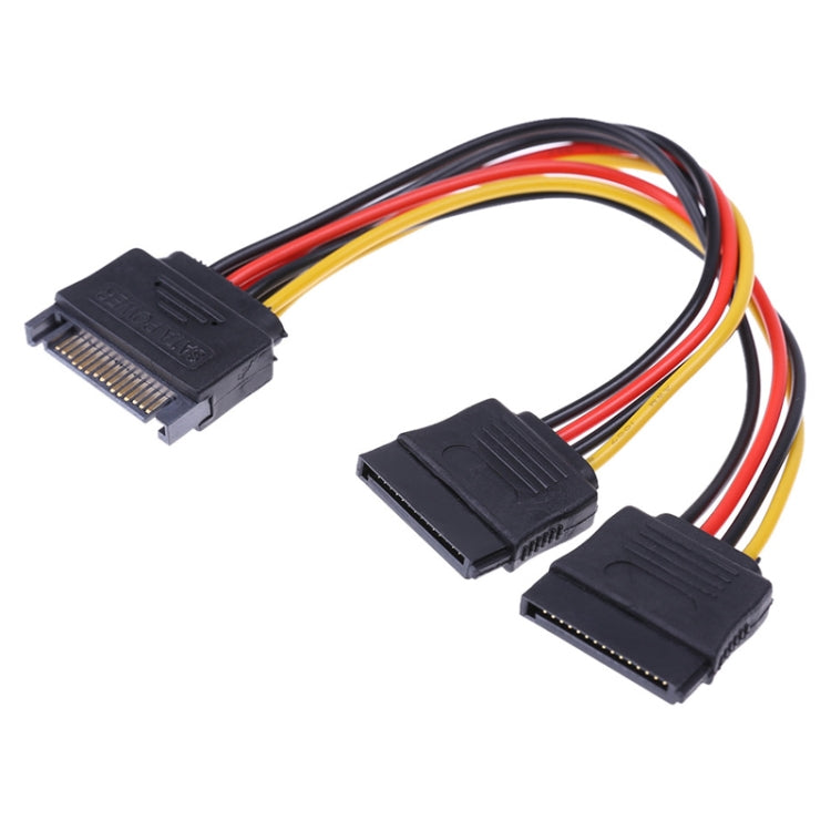 SATA 15-Pin Male to 2 x 15-Pin Female Power Extension Cable, Length: 15CM