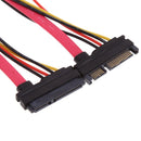 15 + 7 Pin Serial ATA Male to Female Data Power Extension Cable for SATA HDD, Length: 26cm