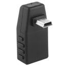 90 Degree Up Angled Mini USB Male to USB 2.0 AF Adapter(Black)