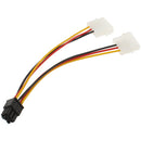 6 Pin Male to 2 x 4 Pin Female Power Cable, Length: 17.5cm