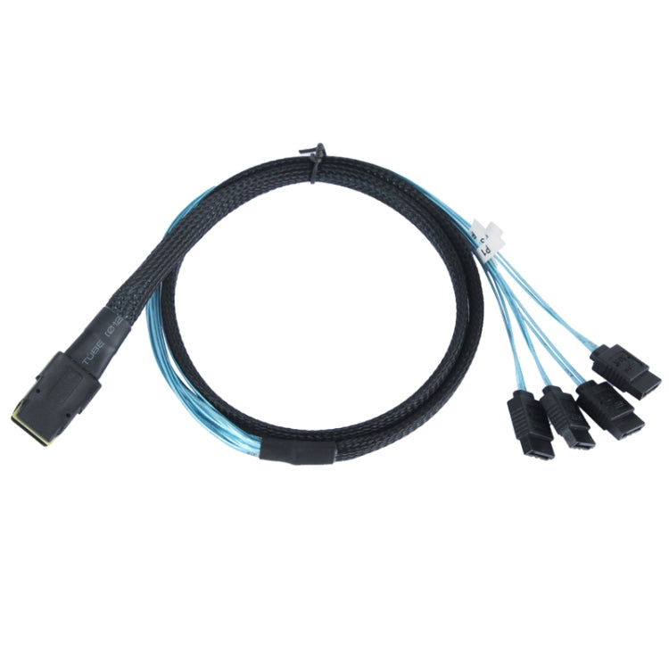 Mini SAS to 7 Pin 4 SATA Female Cable, Length: 95cm