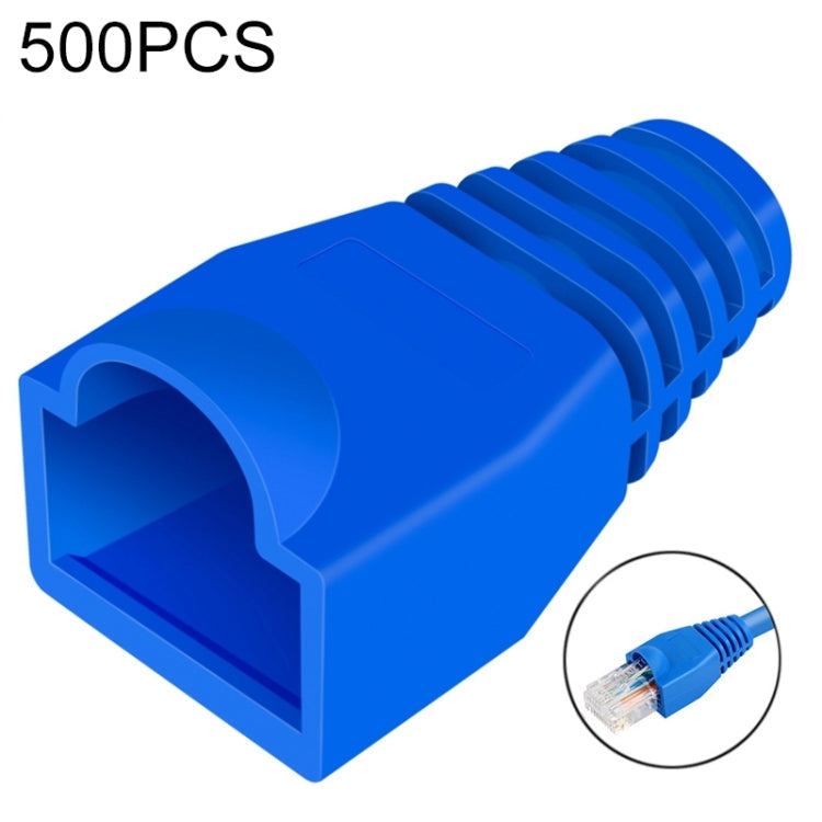 Network Cable Boots Cap Cover for RJ45, Green (500 pcs in one packaging , the price is for 500 pcs)(Blue)
