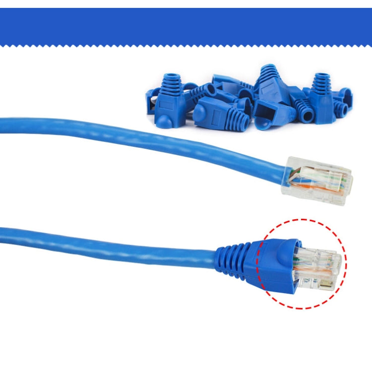 Network Cable Boots Cap Cover for RJ45, Blue (100 pcs in one packaging , the price is for 100 pcs)(Blue)