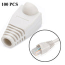 Network Cable Boots Cap Cover for RJ45, White (100 pcs in one packaging , the price is for 100 pcs)(White)
