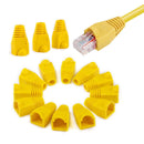 Network Cable Boots Cap Cover for RJ45, Yellow (100 pcs in one packaging , the price is for 100 pcs)(Yellow)