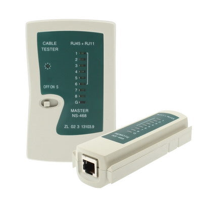 Network Cable Tester Rj45 Rj11 Rj12 Cat5 UTP LAN Networking Tool(White)