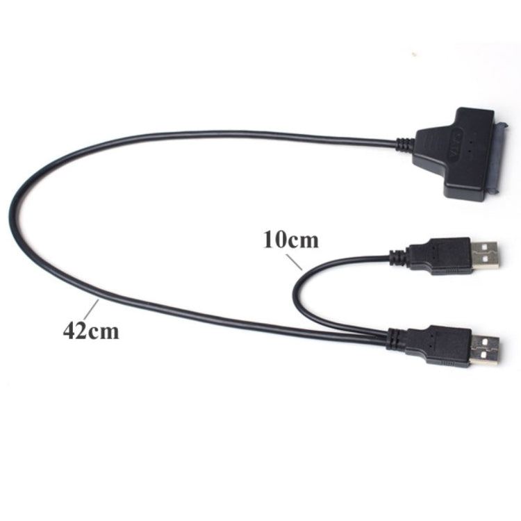 Double USB 2.0 to SATA Hard Drive Adapter Cable for 2.5 inch SATA HDD / SSD