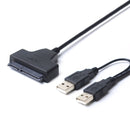 Double USB 2.0 to SATA Hard Drive Adapter Cable for 2.5 inch SATA HDD / SSD