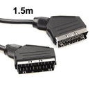 20 Pin SCART to SCART Lead Cable for DVD/HDTV/AV/TV, Cable Length: 1.5m