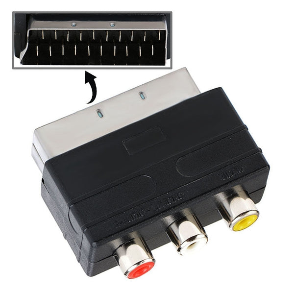 A/V to 20 Pin Male SCART Adapter