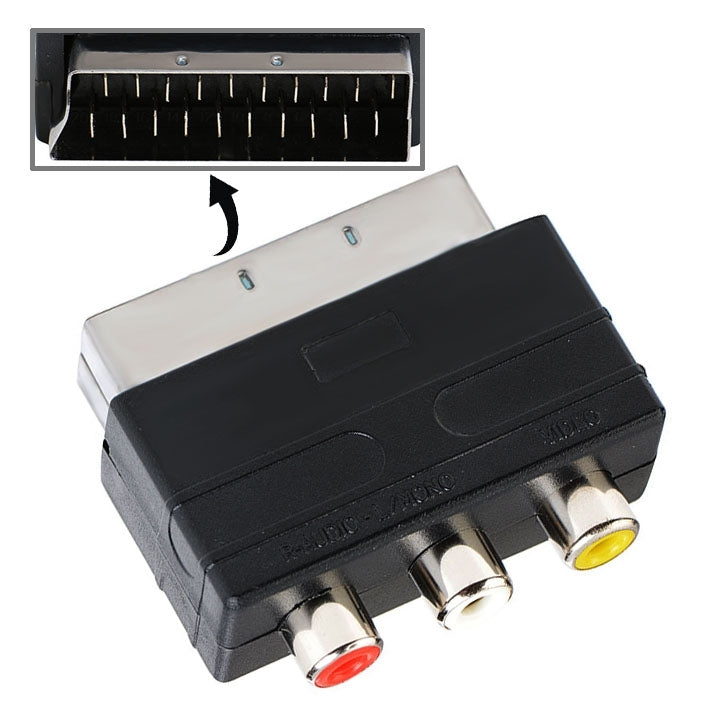 A/V to 20 Pin Male SCART Adapter