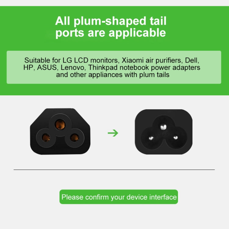 3 Prong Style US Notebook Power Cord, Cable Length: 1.5m