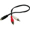 3.5mm female stereo jack to 2 male RCA plugs cable, Length: 38cm