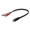 3.5mm female stereo jack to 2 male RCA plugs cable, Length: 38cm