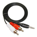 Normal Quality Jack 3.5mm Stereo to RCA Male Audio Cable, Length: 3m