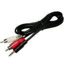 Normal Quality Jack 3.5mm Stereo to RCA Male Audio Cable, Length: 1.5m