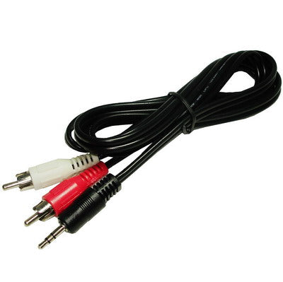 Normal Quality Jack 3.5mm Stereo to RCA Male Audio Cable, Length: 1.5m