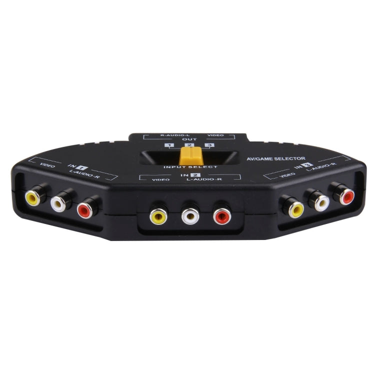 AV-33 Multi Box RCA AV Audio-Video Signal Switcher + 3 RCA Cable, 3 Group Input and 1 Group Output System(Black)