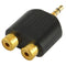 RCA Female to 3.5mm Male Jack Audio Y Adapter(Black)