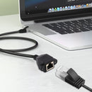 RJ45 Female to Male CAT5E Network Panel Mount Screw Lock Extension Cable, Length: 1.5m(Black)