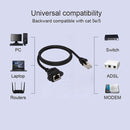 RJ45 Female to Male CAT5E Network Panel Mount Screw Lock Extension Cable, Length: 1.5m(Black)