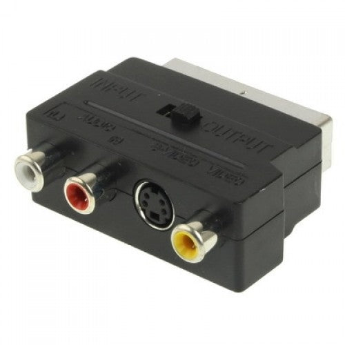 RGB Scart Male to S Video and 3 RCA Audio Adaptor(Black)