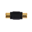 Gold RCA Female to Gold RCA Female Connector(Black)