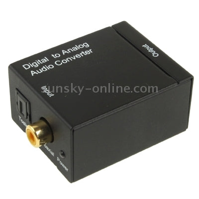 Digital Optical Coaxial Toslink to Analog RCA Audio Converter(Black)