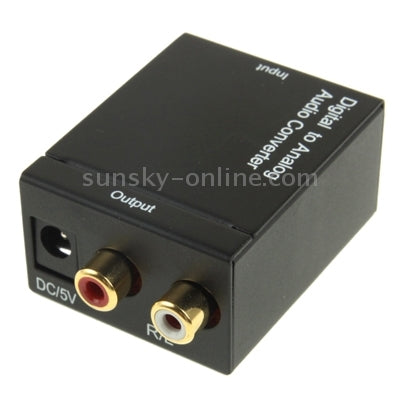 Digital Optical Coaxial Toslink to Analog RCA Audio Converter(Black)