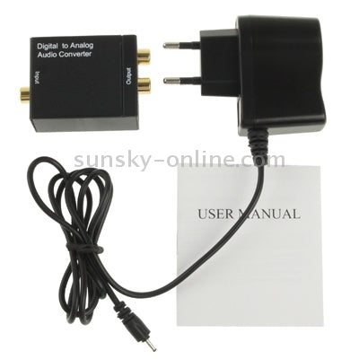 Digital Optical Coaxial Toslink to Analog RCA Audio Converter(Black)