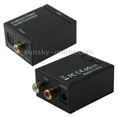 Analog RCA to Digital Optical Coaxial Toslink Audio Converter(Black)