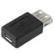 High Quality USB 2.0 AF to Micro USB Female Adapter(Black)