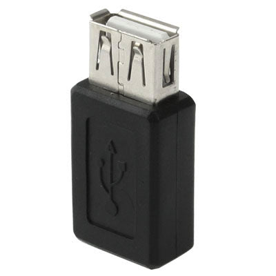 High Quality USB 2.0 AF to Micro USB Female Adapter(Black)