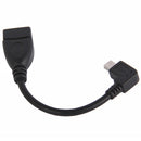 90 Degree Mini USB Male to USB 2.0 AF Adapter Cable with OTG Function, Length: 13cm(Black)