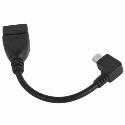90 Degree Mini USB Male to USB 2.0 AF Adapter Cable with OTG Function, Length: 13cm(Black)