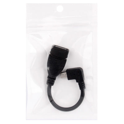 90 Degree Mini USB Male to USB 2.0 AF Adapter Cable with OTG Function, Length: 13cm(Black)