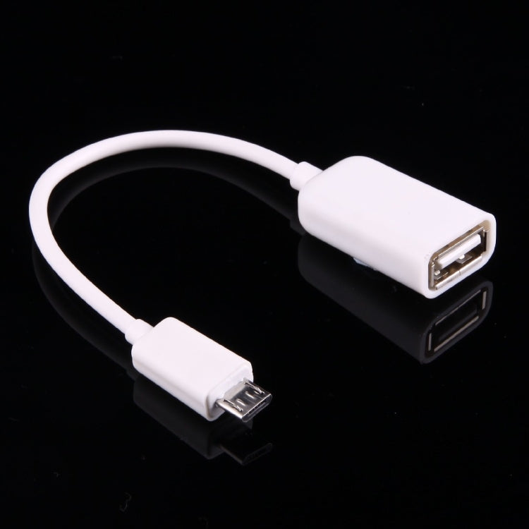 High Quality USB 2.0 AF to Micro USB 5 Pin Male Adapter Cable with OTG Function, For Galaxy S IV / i9500 / S III / i9300 /Note II / N7100 / i9220 / i9100 / i9082 / Nokia / LG / BlackBerry / HTC One X /Amazon Kindle / Sony Xperia etc, Length: 15cm(White)