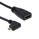 19cm 90 Degree Micro HDMI Left-toward Male to HDMI Female Cable Adapter(Black)