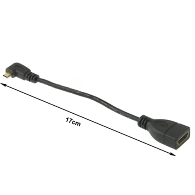 17cm 90 Degree Micro HDMI Right-toward Male to HDMI Female Cable Adapter(Black)