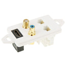 HDMI Female Plug + RCA Female Plug + 2 x 8pin Ethernet Line RJ45 Jacks Wall Plate Panel