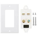 HDMI Female Plug + RCA Female Plug + 2 x 8pin Ethernet Line RJ45 Jacks Wall Plate Panel