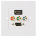 HDMI Female Plug + 3 RCA Female Plugs + VGA Female Plug Wall Plate Panel