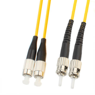 FC-ST Dual-Core Single Mode Fiber Optic Jumper,Length: 3m
