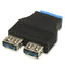 2 x USB 3.0 AF to 20 Pin Adapter