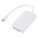 3 in 1 Mini DisplayPort Male to HDMI + VGA + DVI Female Adapter Converter for Mac Book Pro Air, Cable Length: 18cm(White)