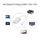 3 in 1 Mini DisplayPort Male to HDMI + VGA + DVI Female Adapter Converter for Mac Book Pro Air, Cable Length: 18cm(White)