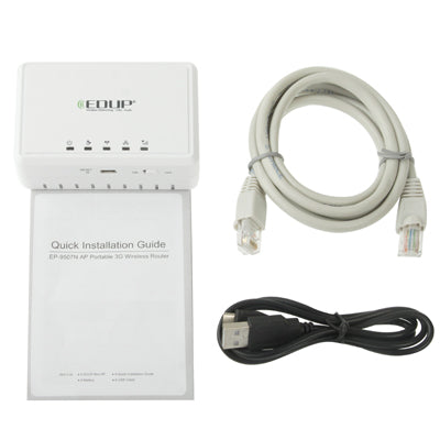 EDUP EP-9507N Portable 150Mbps Wireless 802.11N Router, Support 3G / AP / Repeater, Built-in 5000mAh Battery(White)