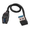 USB 3.0 Down Angle 90 degree Extension Cable Male to Female Adapter Cord, Length: 15cm